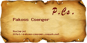 Pakoss Csenger névjegykártya
